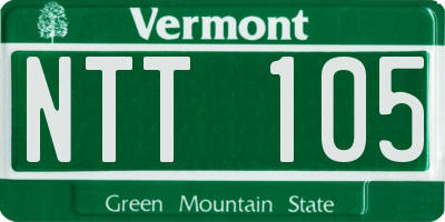 VT license plate NTT105