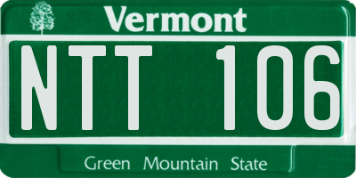 VT license plate NTT106