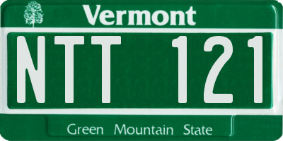 VT license plate NTT121