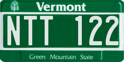 VT license plate NTT122