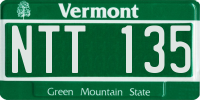 VT license plate NTT135