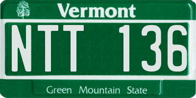 VT license plate NTT136