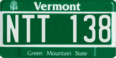 VT license plate NTT138