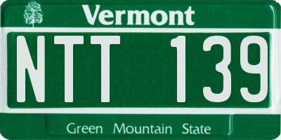 VT license plate NTT139