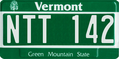 VT license plate NTT142