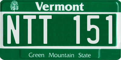 VT license plate NTT151
