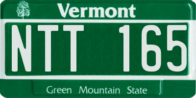 VT license plate NTT165