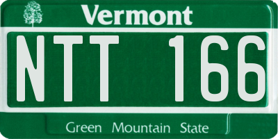 VT license plate NTT166