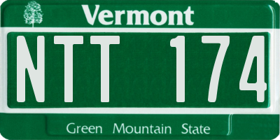 VT license plate NTT174