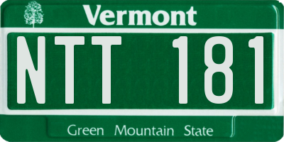VT license plate NTT181