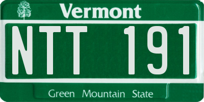 VT license plate NTT191