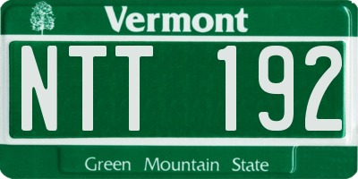 VT license plate NTT192