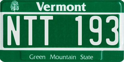 VT license plate NTT193