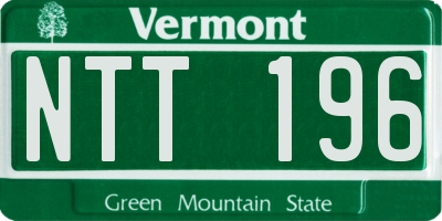 VT license plate NTT196
