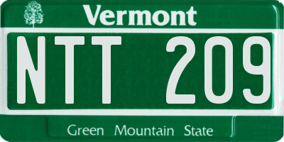 VT license plate NTT209