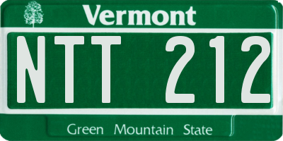 VT license plate NTT212