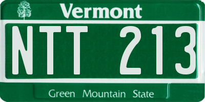 VT license plate NTT213