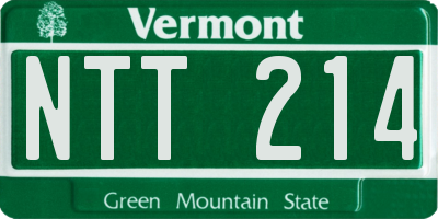 VT license plate NTT214