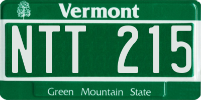 VT license plate NTT215
