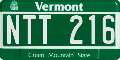 VT license plate NTT216