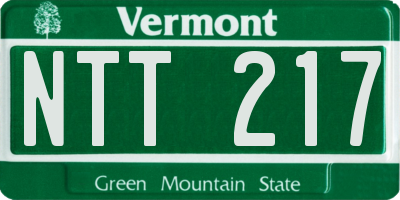VT license plate NTT217