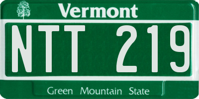 VT license plate NTT219