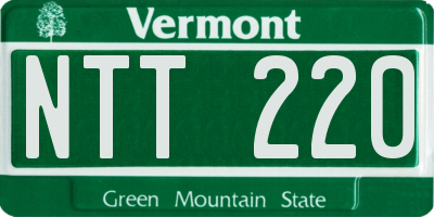 VT license plate NTT220