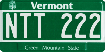 VT license plate NTT222