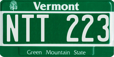 VT license plate NTT223