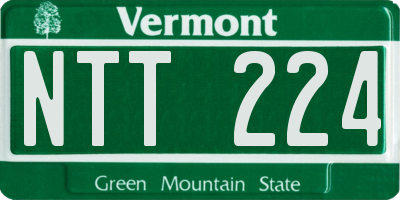VT license plate NTT224