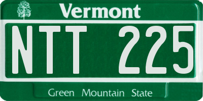 VT license plate NTT225