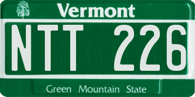 VT license plate NTT226