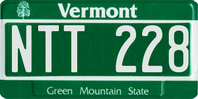 VT license plate NTT228
