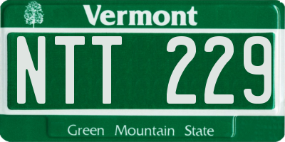 VT license plate NTT229