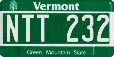 VT license plate NTT232