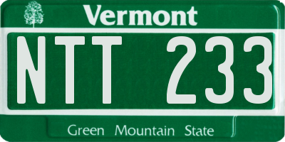 VT license plate NTT233