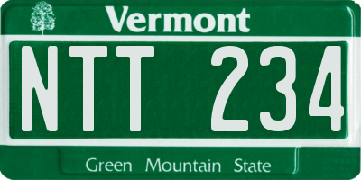 VT license plate NTT234