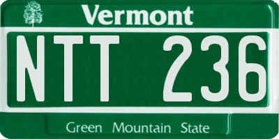 VT license plate NTT236
