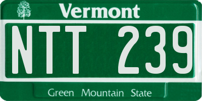 VT license plate NTT239