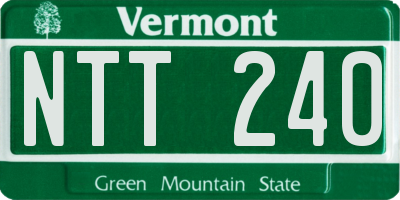 VT license plate NTT240