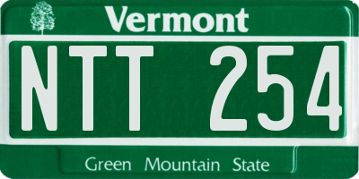 VT license plate NTT254