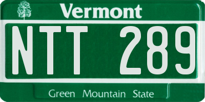 VT license plate NTT289