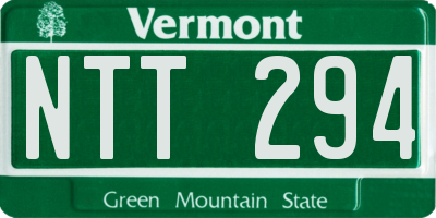 VT license plate NTT294