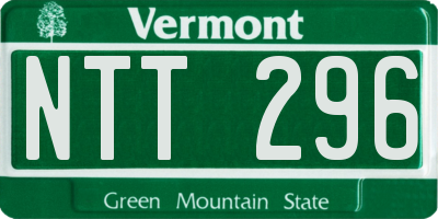 VT license plate NTT296