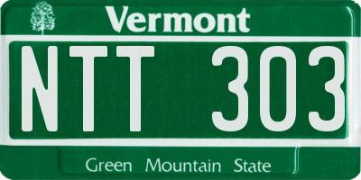 VT license plate NTT303