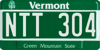 VT license plate NTT304