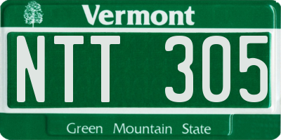 VT license plate NTT305