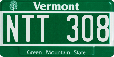 VT license plate NTT308