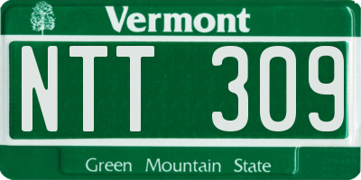 VT license plate NTT309