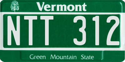 VT license plate NTT312